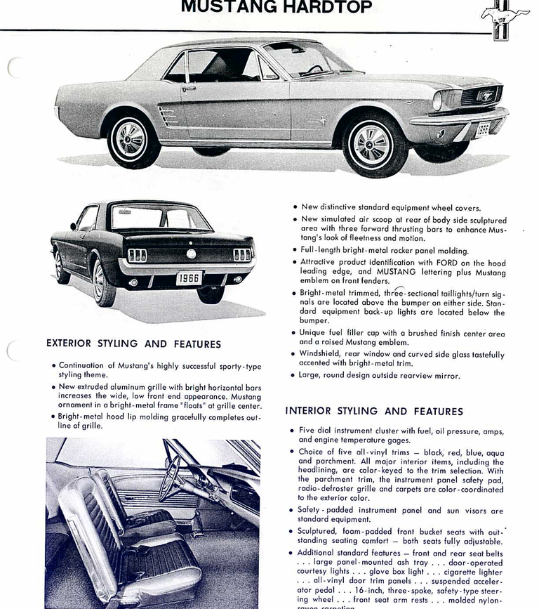 1966 Ford Mustang Order Guide